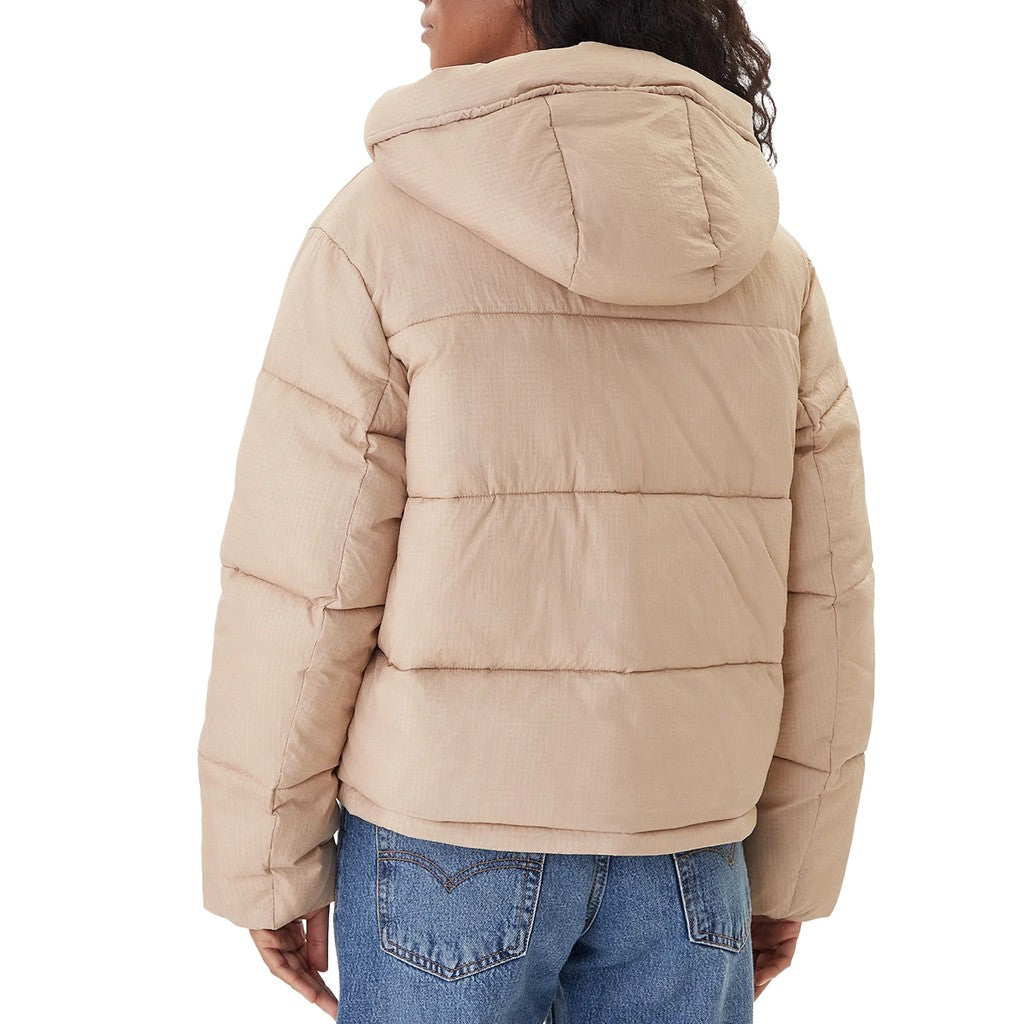 Tommy Jeans Pufferjas met capuchon en trekkoord – Beige