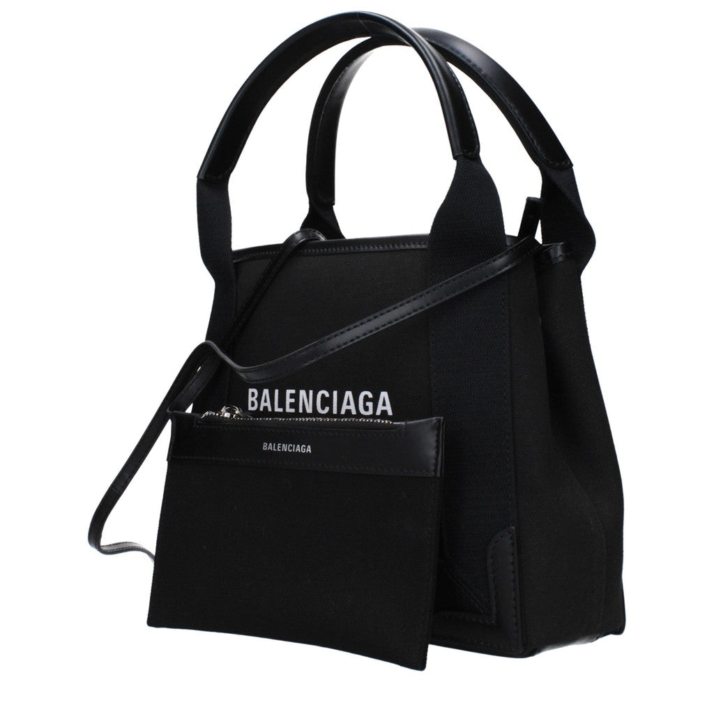 Balenciaga Handtas van stof en leer met twee vakken – Zwart