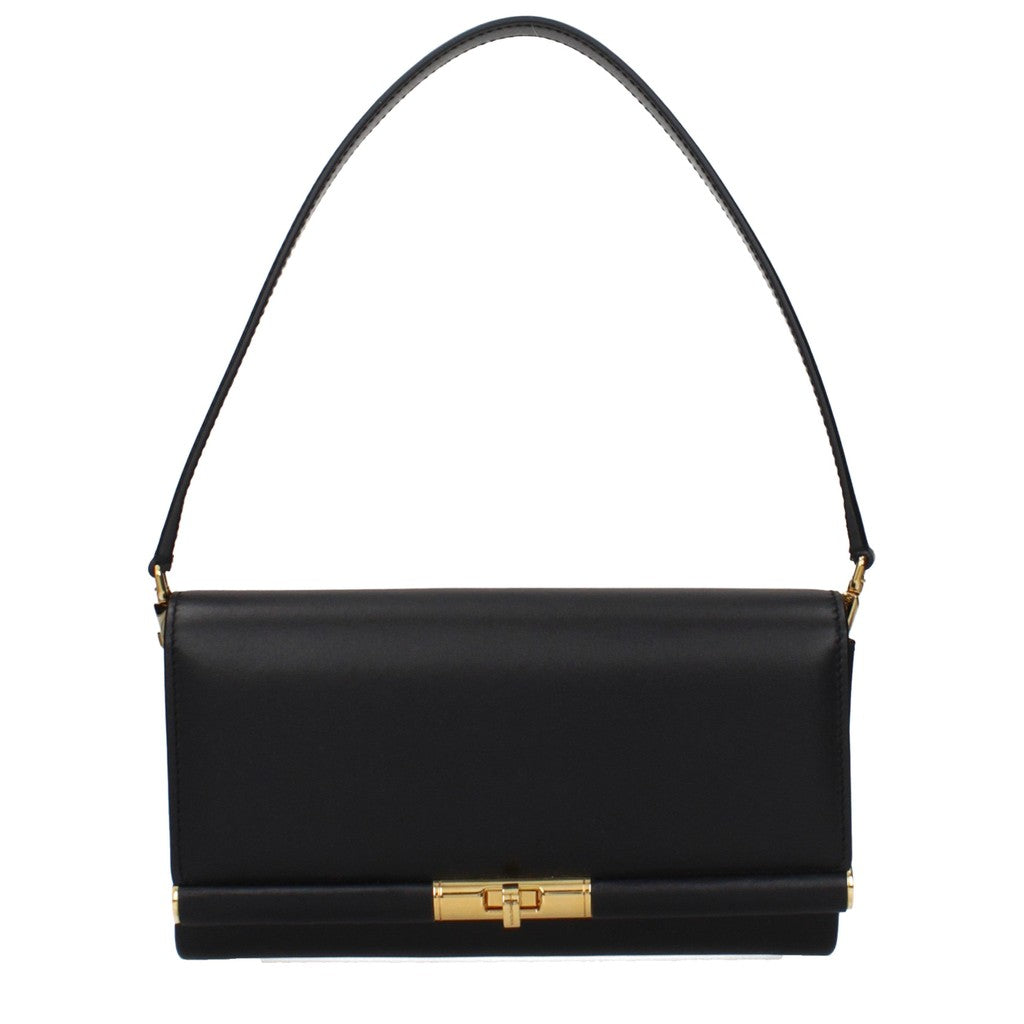 Dolce & Gabbana Marlene Slanke schoudertas met draaisluiting – Zwart