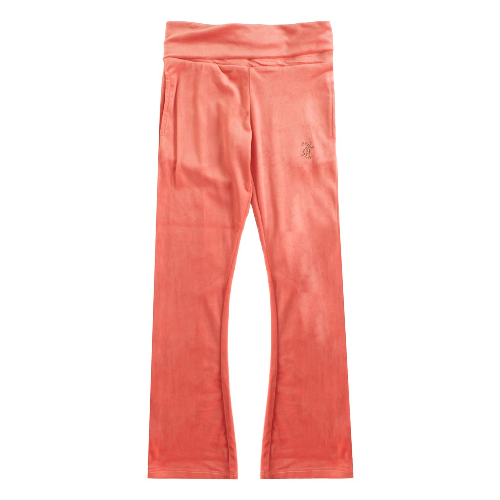 Juicy Couture Kids Chenille broek met strass-logo – Koraal
