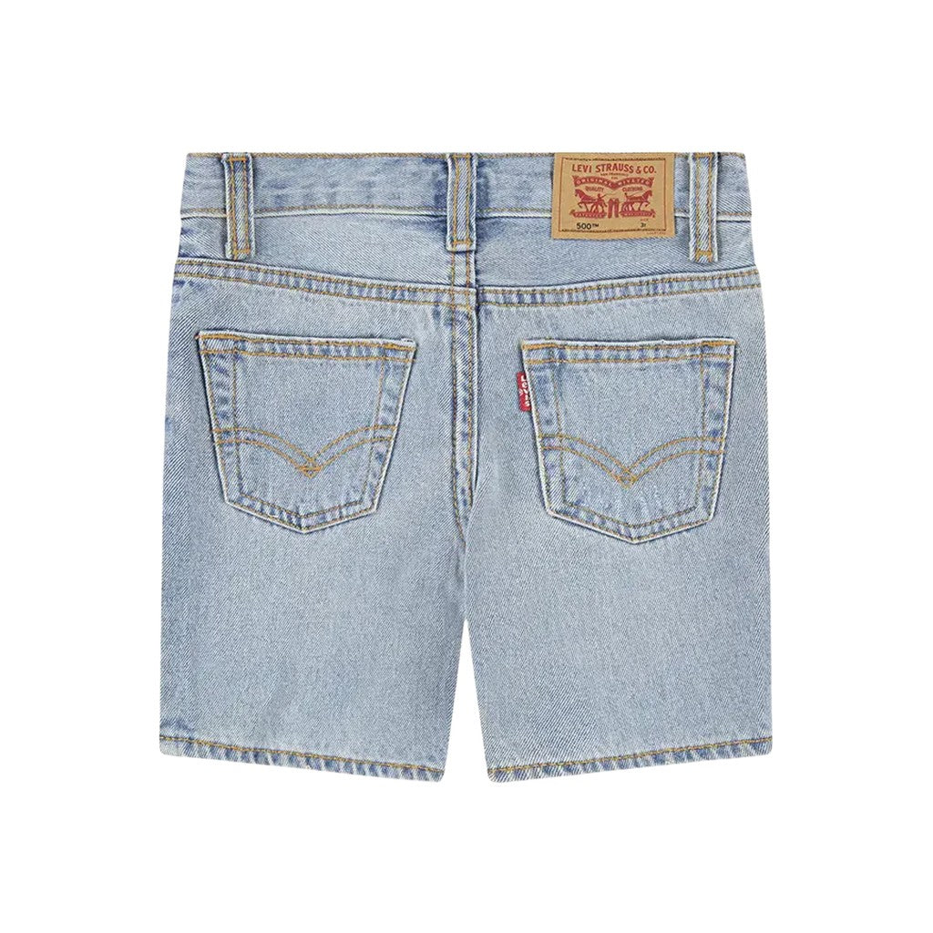 Levi's Kids Jeansshort met logo en rits- en knoopsluiting – Lichtblauw