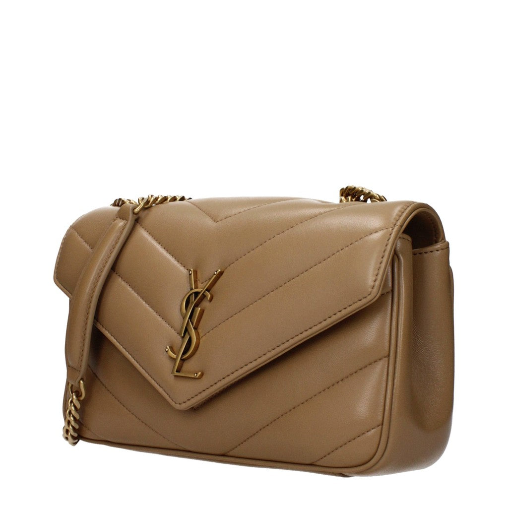 Saint Laurent Loulou Compacte schoudertas met kaartvak – Bruin