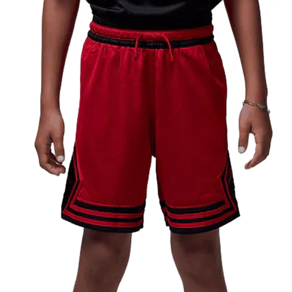 Jordan Kids Tweekleurige sportshort met trekkoord – Rood / Zwart
