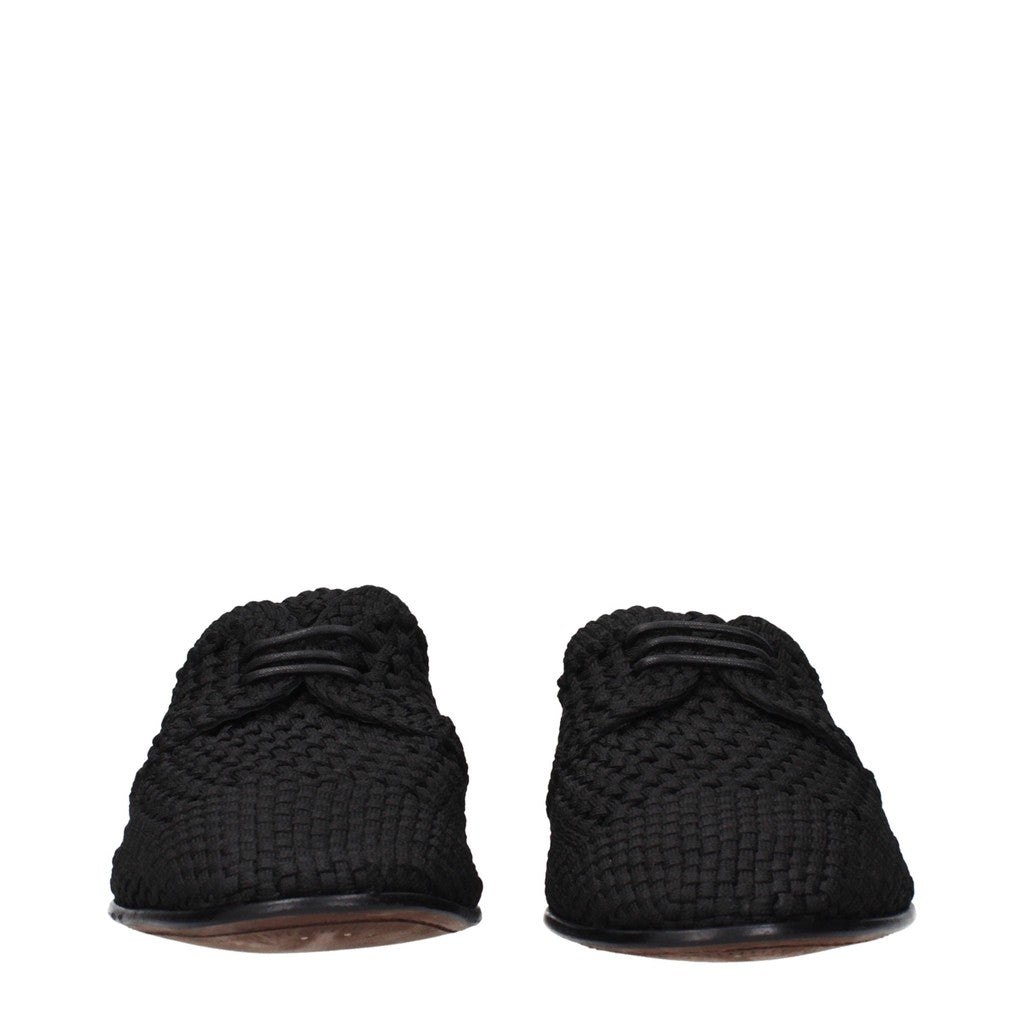 Dolce & Gabbana Veterschoenen met zool van leer en rubber – Zwart