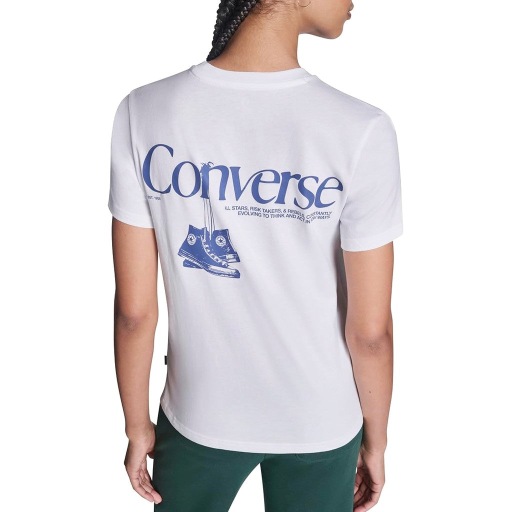 Converse Tweekleurig T-shirt met logo – Wit