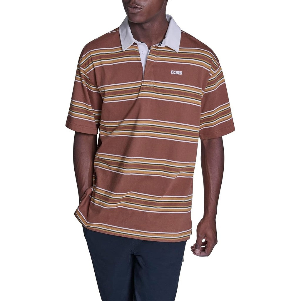 Converse Gestreepte polo met korte mouwen – Bruin