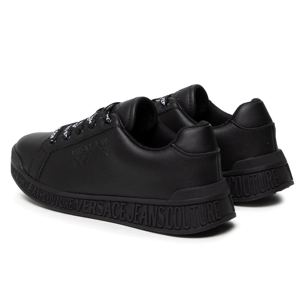 Versace Sneakers met vetersluiting en logo – Zwart