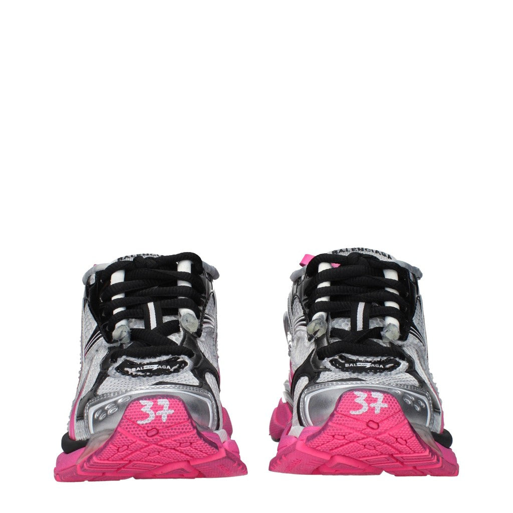 Balenciaga Runner Sneakers met veters en rubberen zool – Grijs / Roze