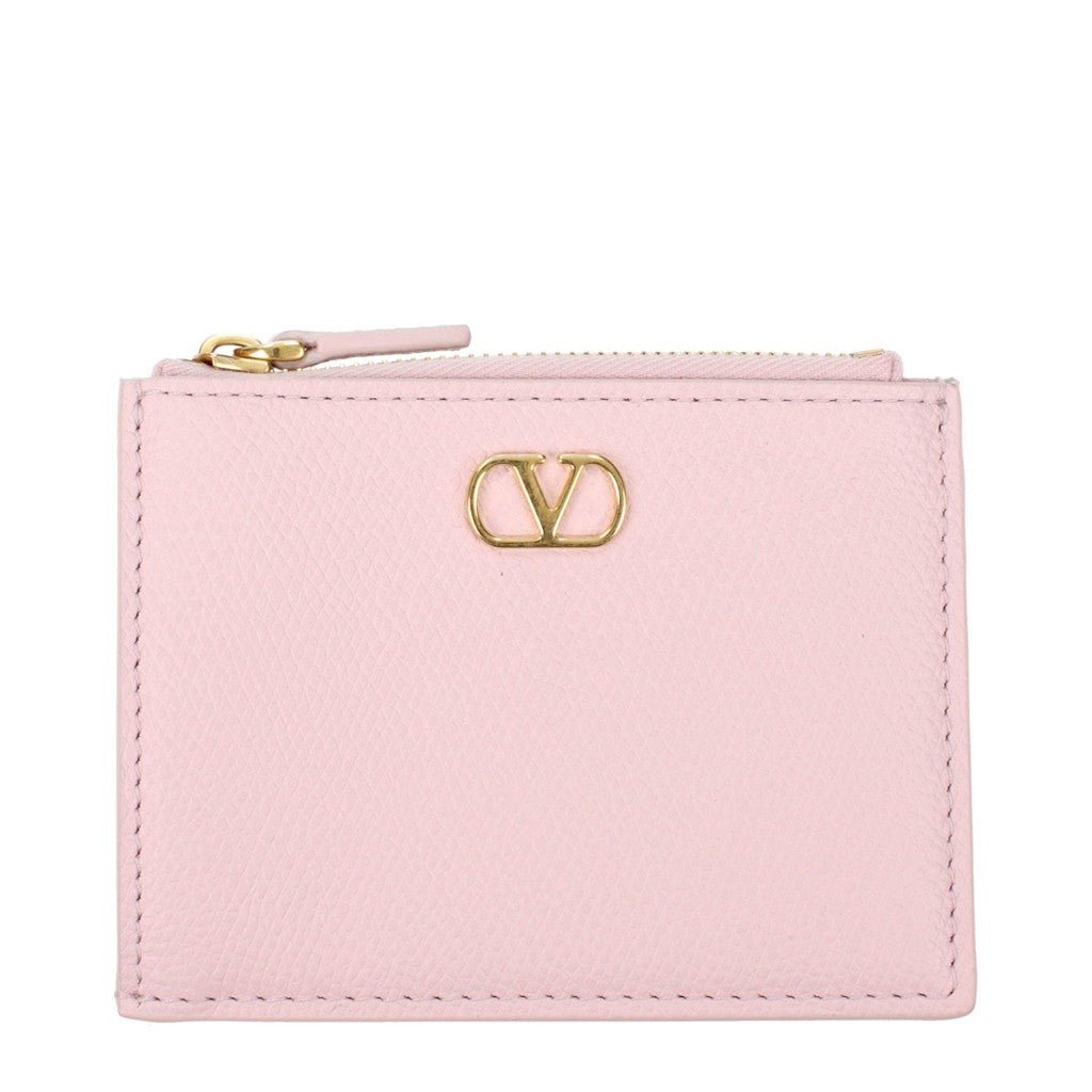 Valentino Garavani VLogo Signature Compacte kaarthouder – Lichtroze