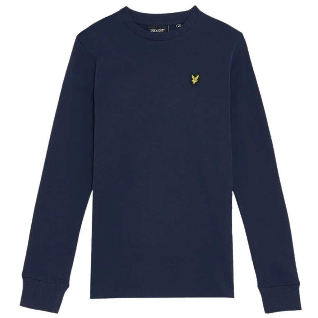 Lyle & Scott Kids T-shirt met lange mouwen en ronde hals – Marineblauw
