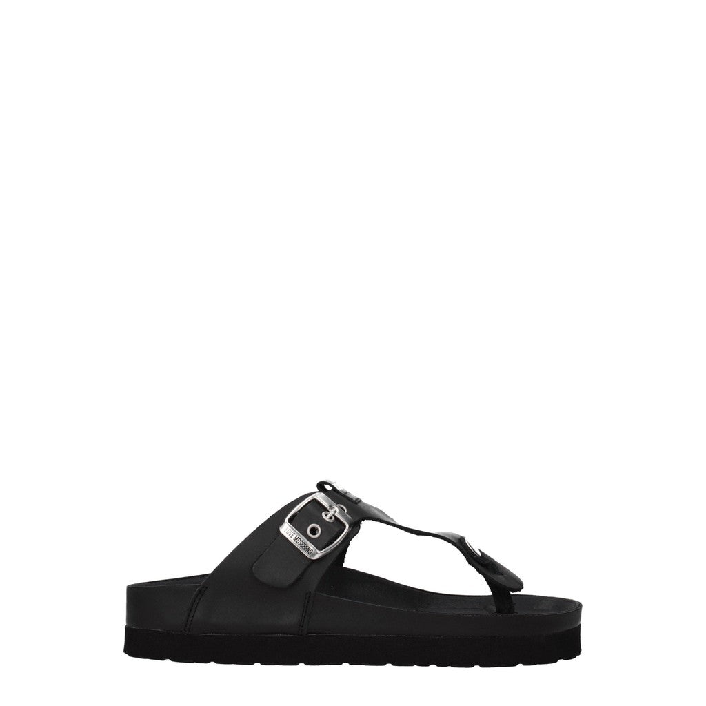 Love Moschino Leren sandalen – Zwart