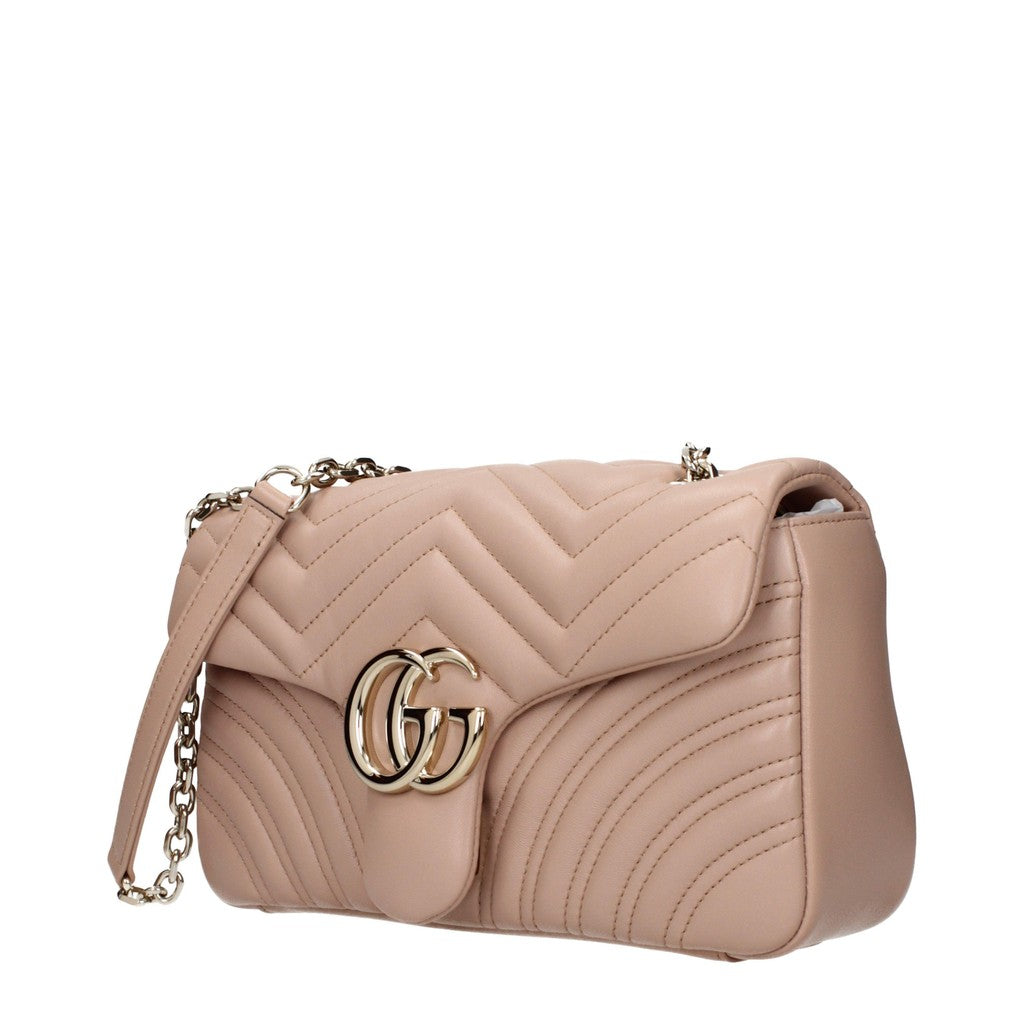 Gucci GG Marmont Schoudertas met drukknoop – Lichtroze