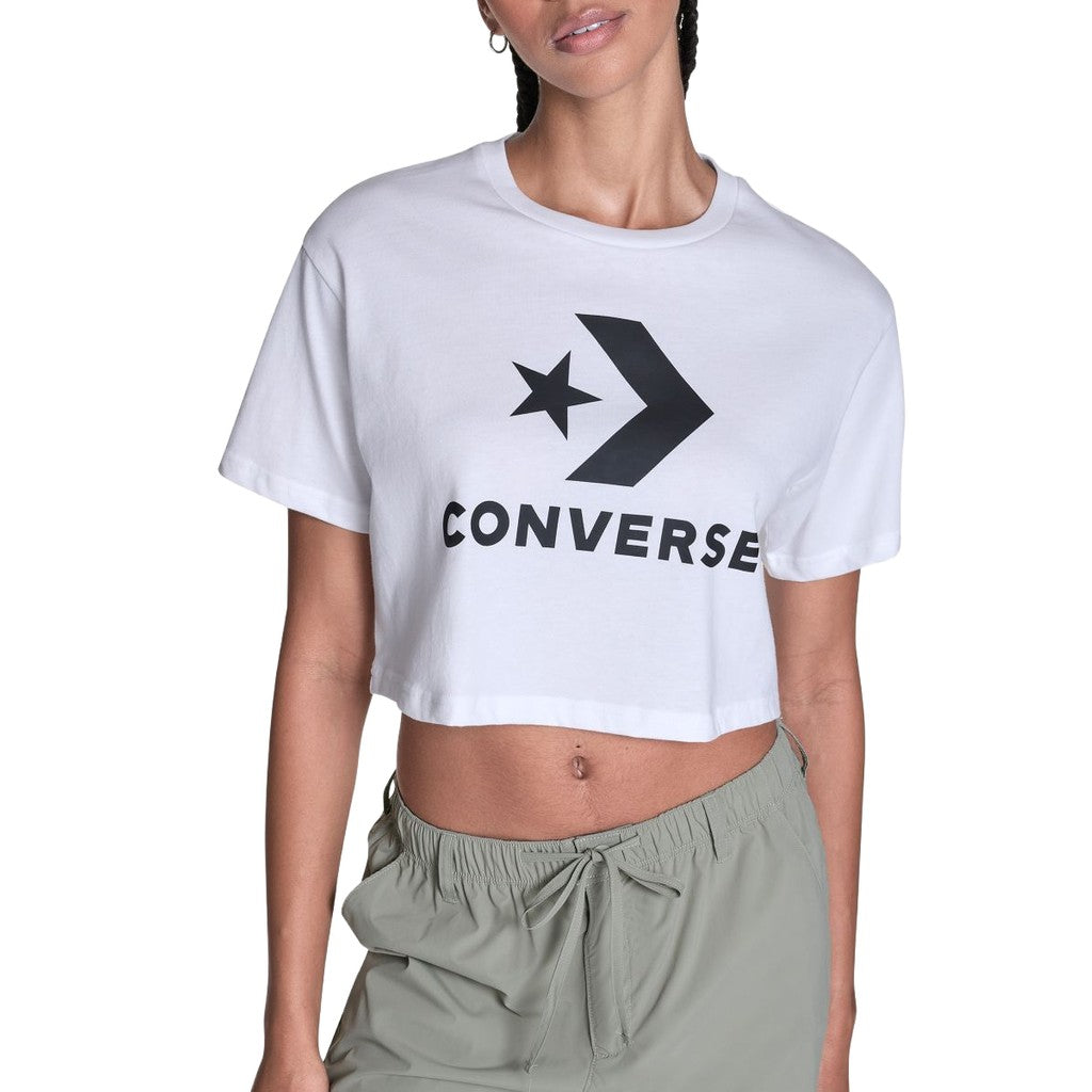 Converse Cropped T-shirt met logo – Wit