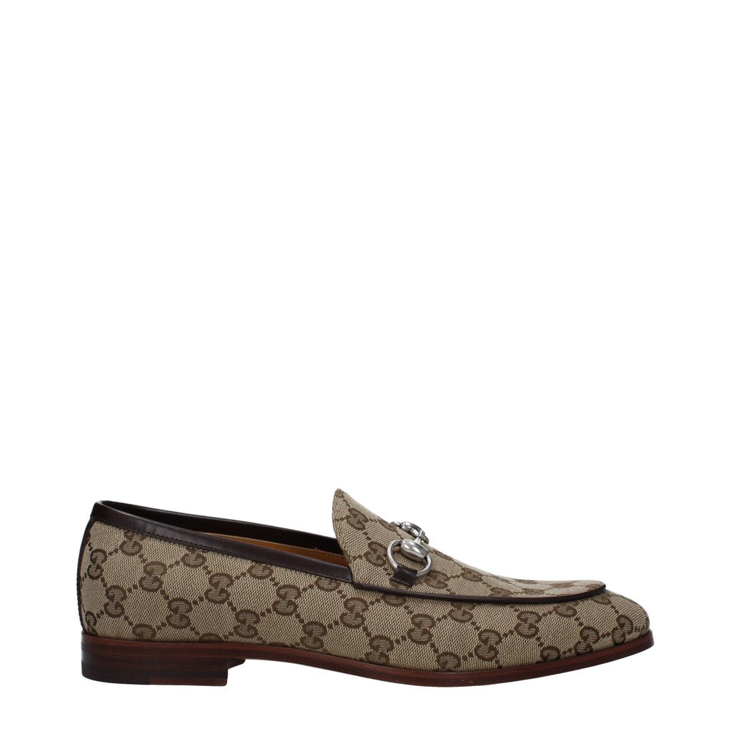 Gucci Herenloafers van stof en leer – Beige