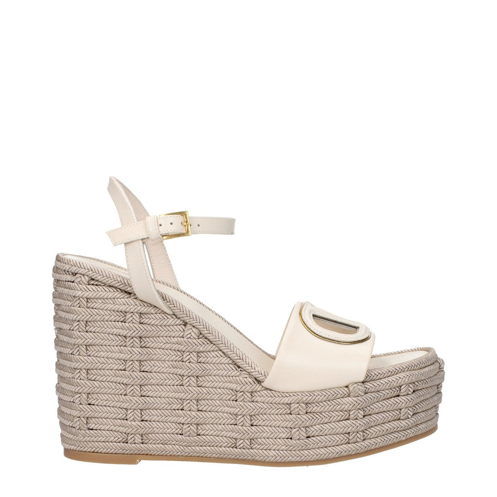 Valentino Garavani VLogo Sandalen met rubberen zool – Beige / Ivoor