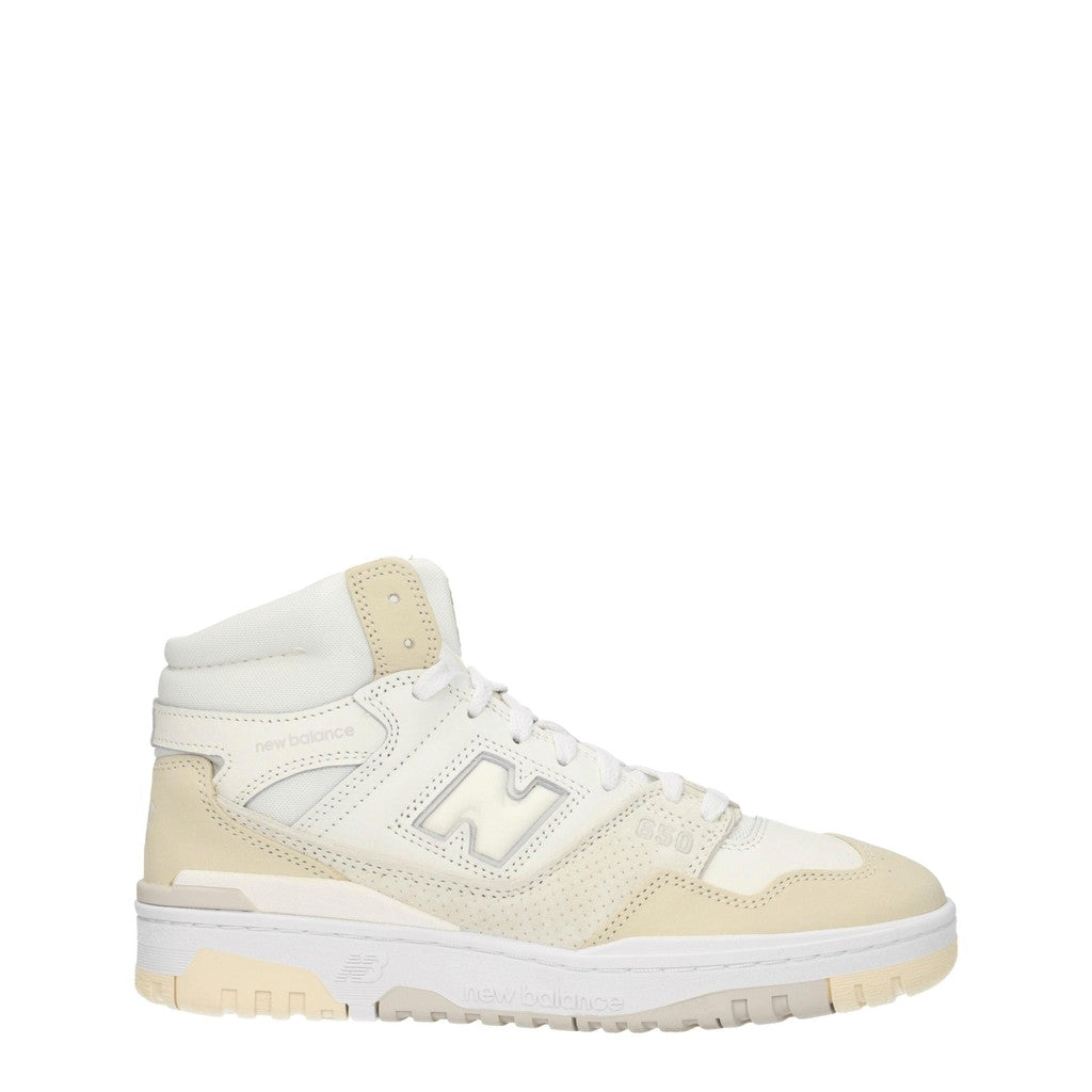 New Balance 650 Sneakers van leer en suède – Wit / Bruin