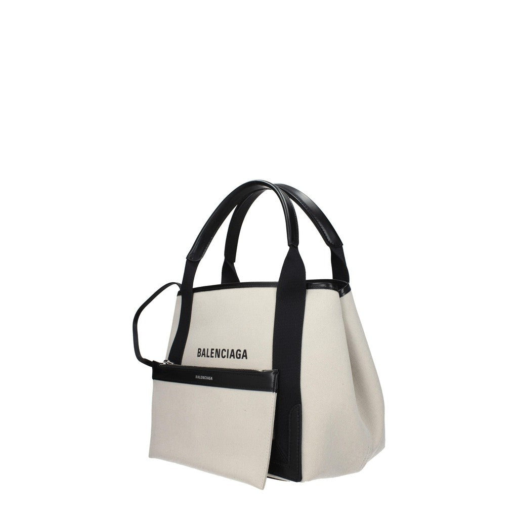 Balenciaga Navy Cabas Small Handtas – Beige / Zwart