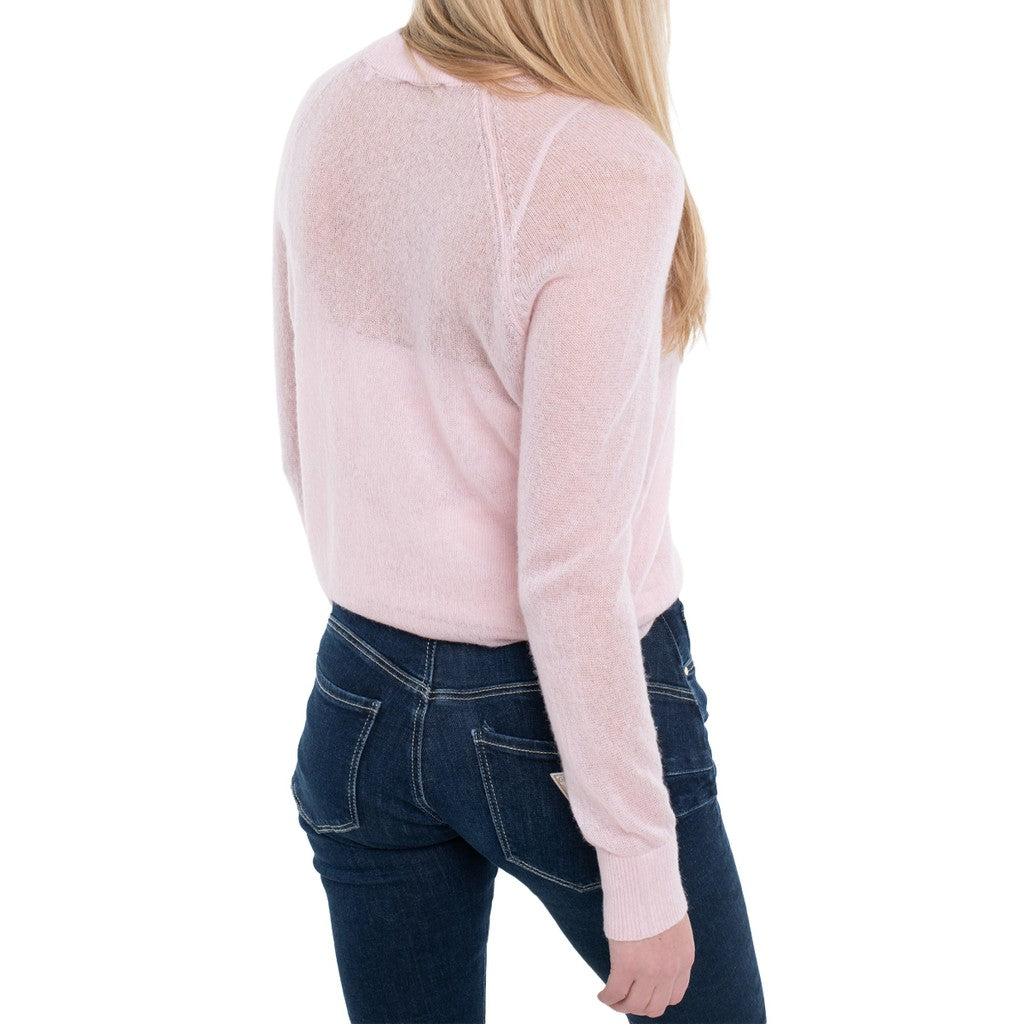 Guess Gebreide trui met ronde hals – Lichtroze