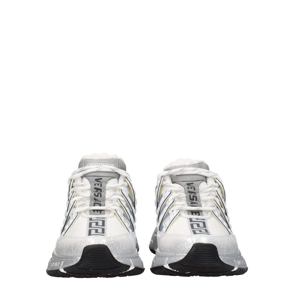 Versace Trigreca Sneakers met glitter – Wit / Zilver