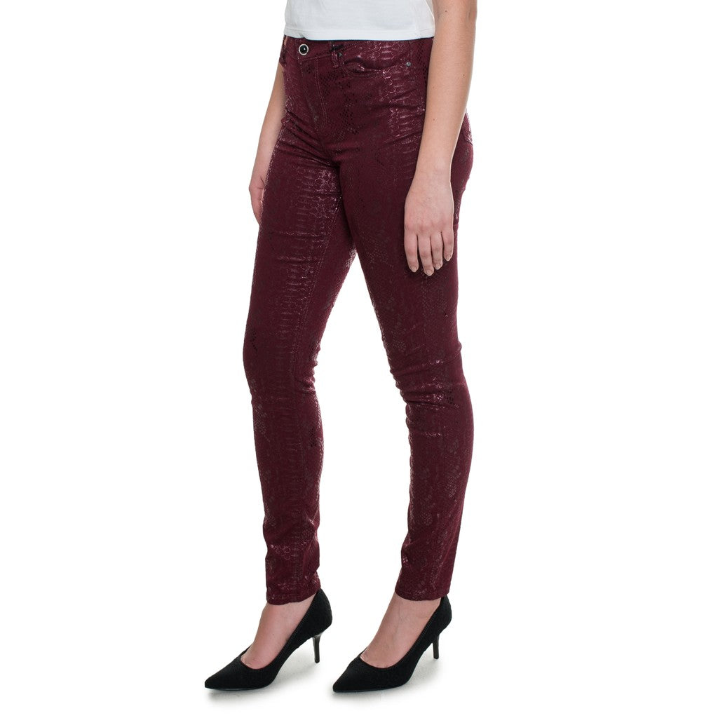 Guess Broek met slangenprint – Bordeaux