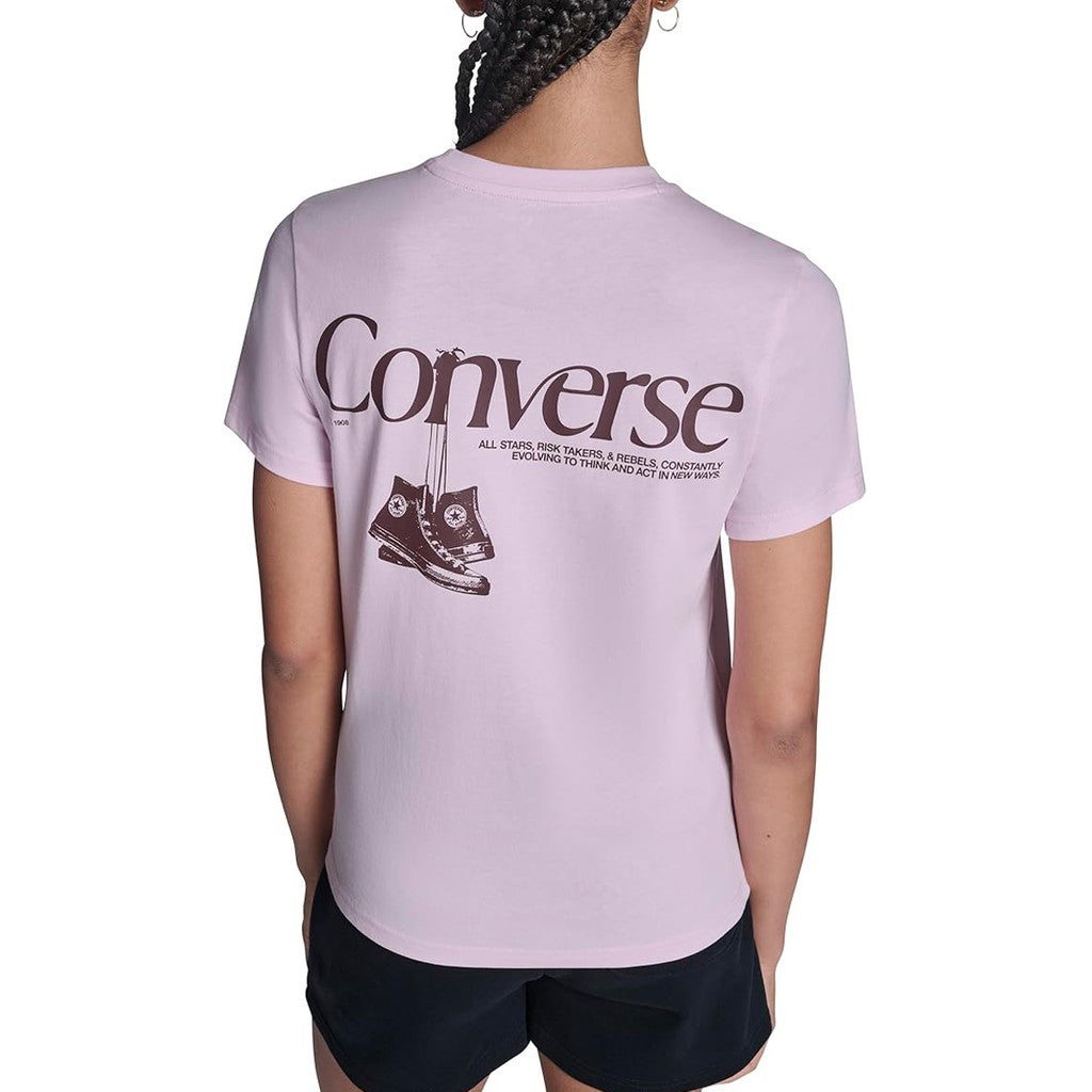Converse Tweekleurig T-shirt met logo – Roze
