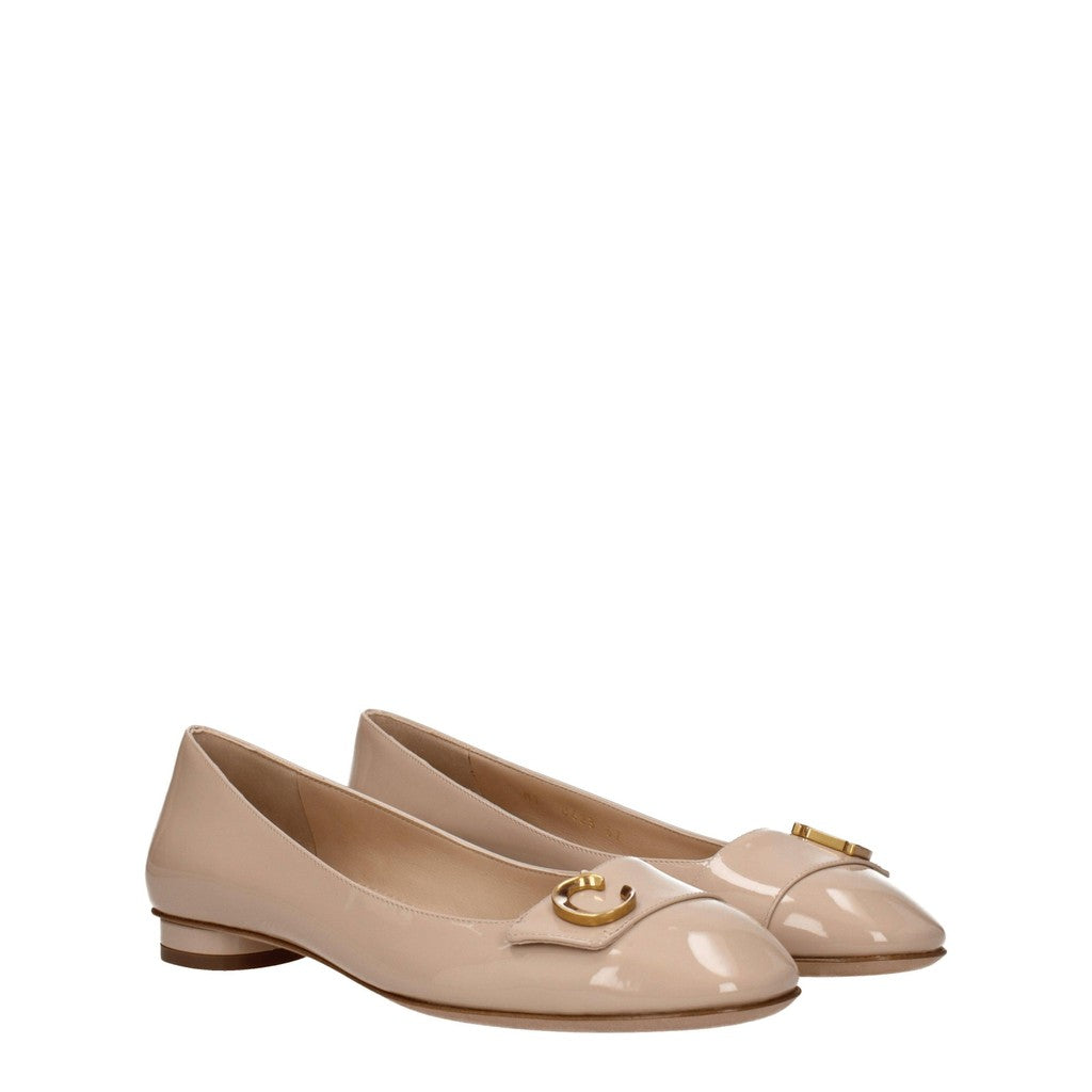 Christian Dior Lakleren ballerina's – Roze / Beige