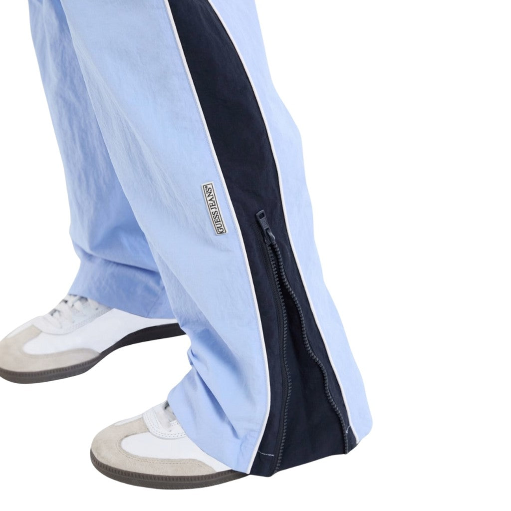 Guess Tweekleurige broek met trekkoord – Lichtblauw