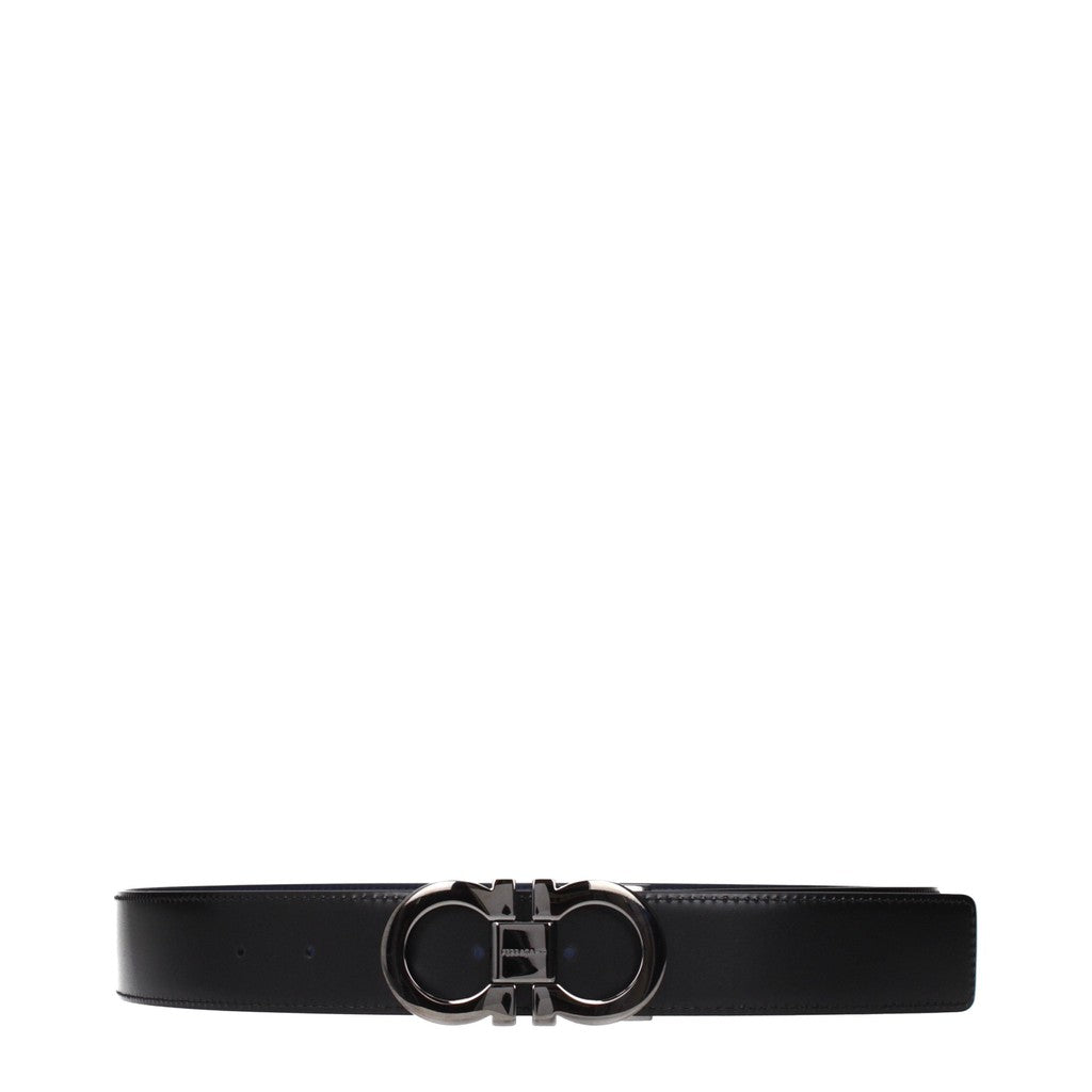 Salvatore Ferragamo Gancini Riem met drukknoopsluiting – Blauw / Zwart