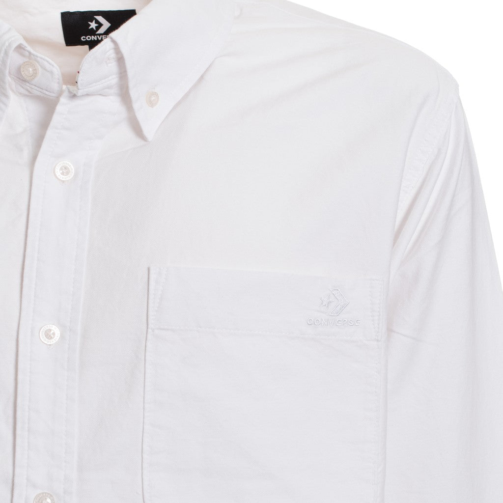 Converse Overhemd met button-down kraag en lange mouwen – Wit