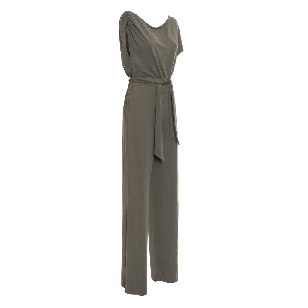 Guess Jumpsuit met korte mouwen en tailleriem – Olijfgroen