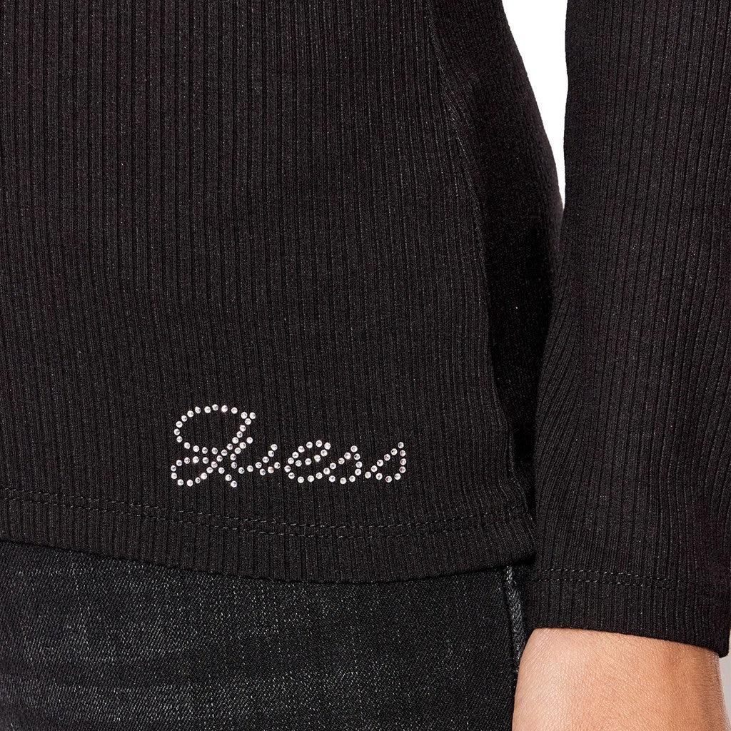 Guess T-shirt met lange mouwen – Zwart