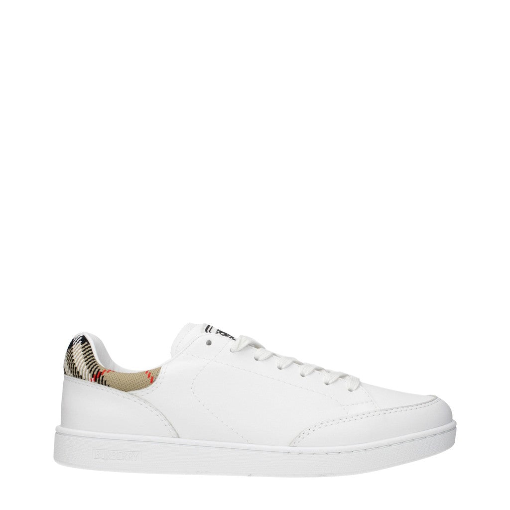Burberry Sneakers van leer en stof met veters – Wit / Beige