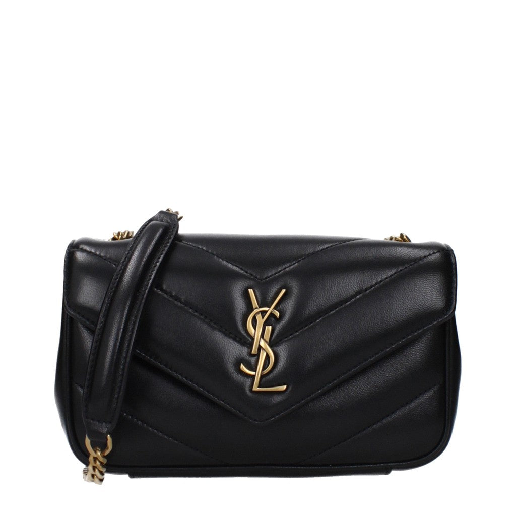 Saint Laurent Loulou Kleine schoudertas met kaartvak – Zwart