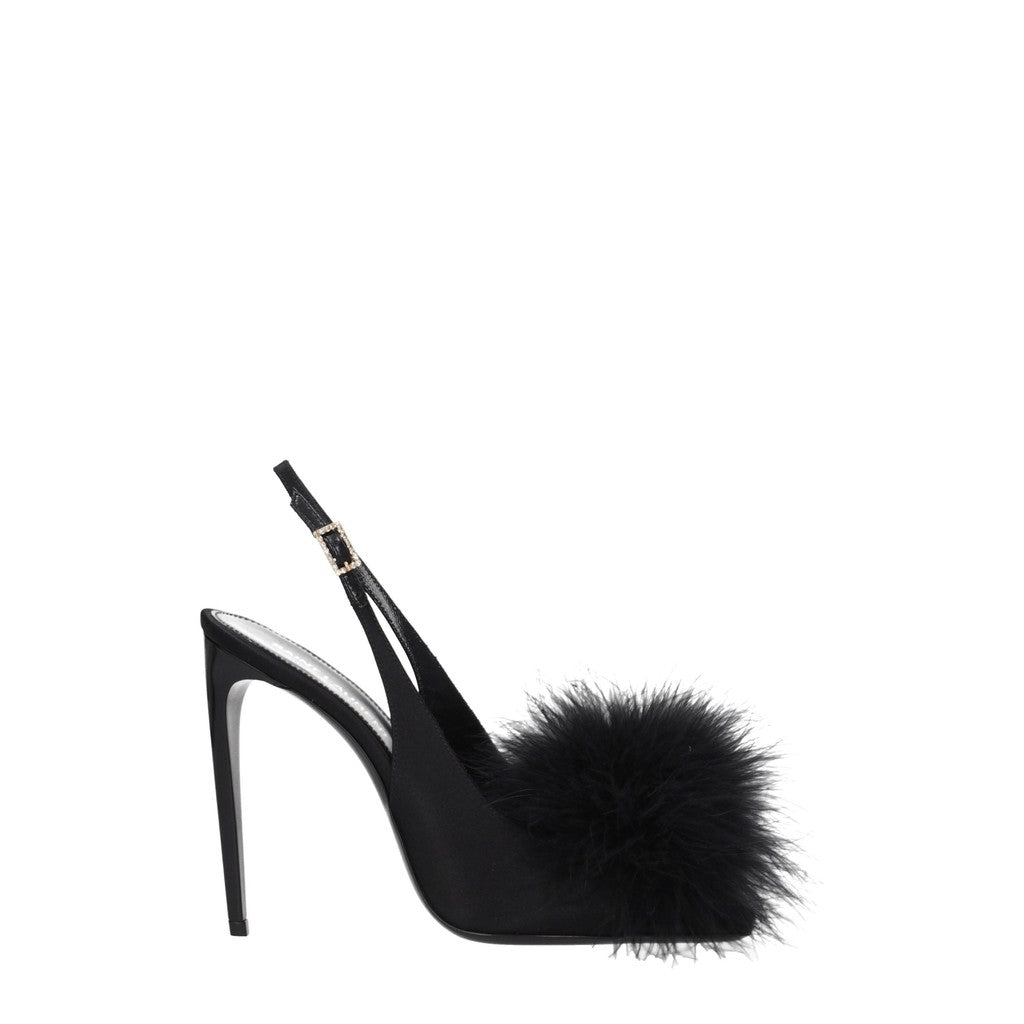 Saint Laurent Sandalen met hak – Zwart