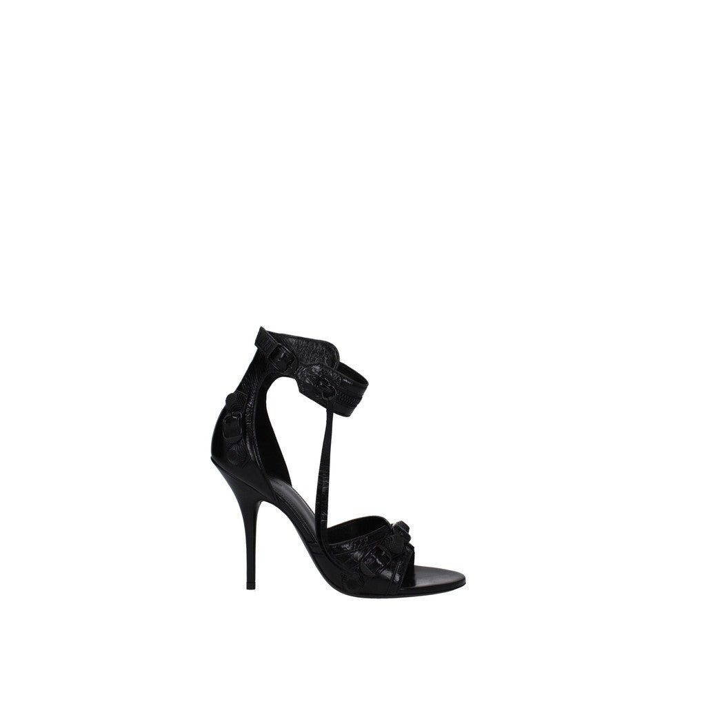 Balenciaga Cagole Leren sandalen met hoge hak – Zwart
