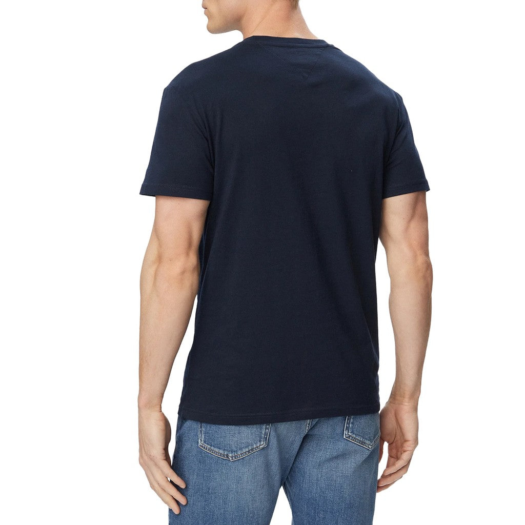 Tommy Jeans Slim Fit T-shirt met ronde hals en bedrukt logo – Donkerblauw