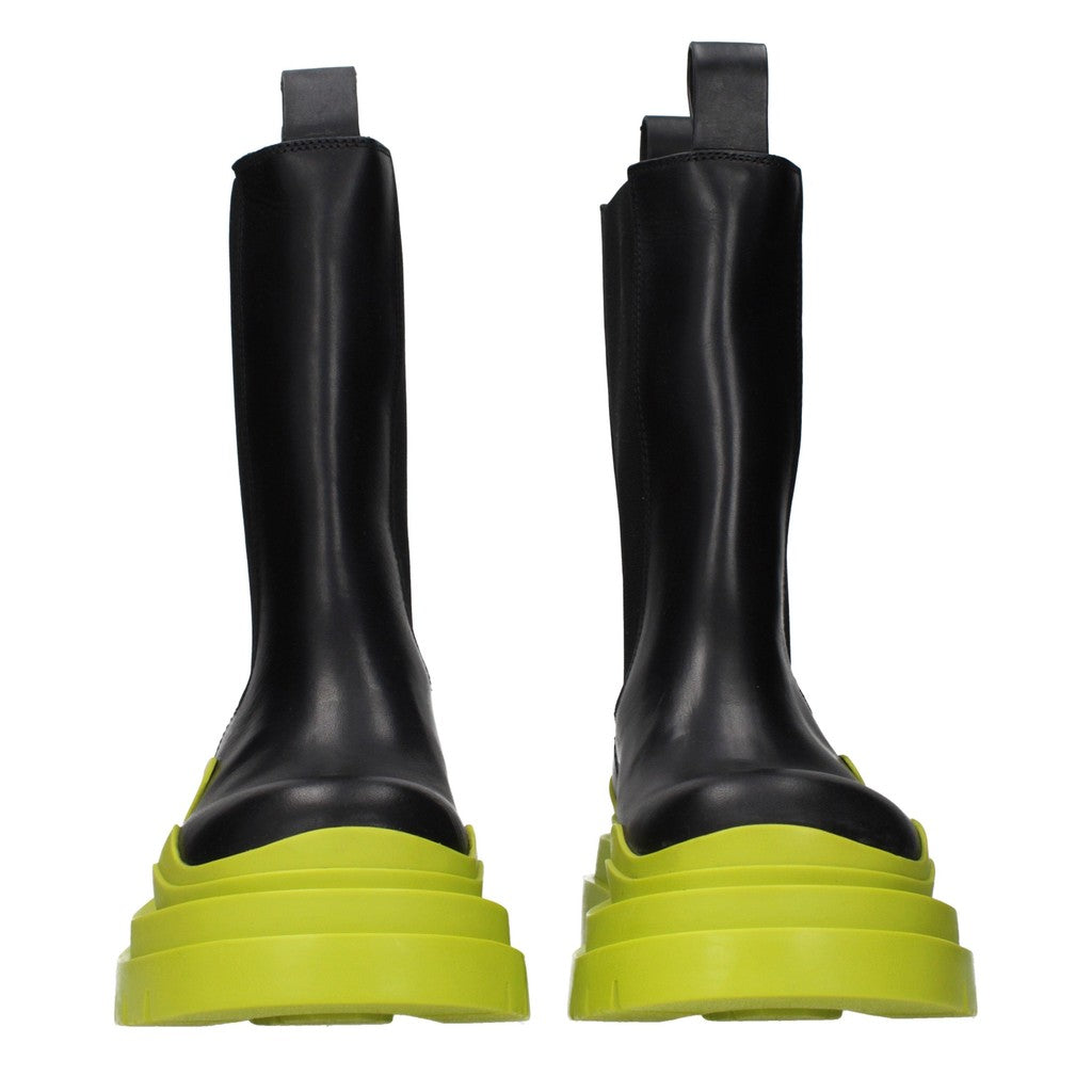 Bottega Veneta Tire Enkellaarzen – Zwart / Limegroen