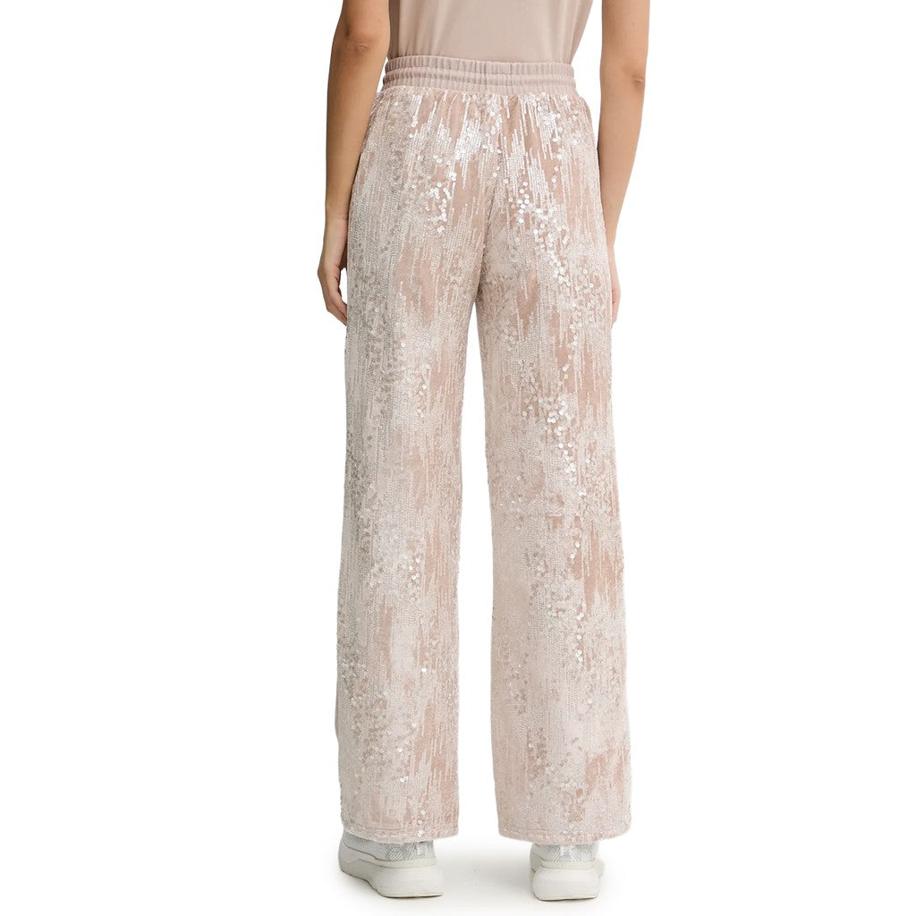 Guess Broek met trekkoord en twee zakken Dames – Beige