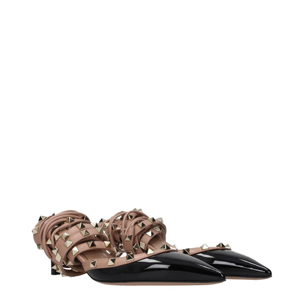 Valentino Garavani Lakleren muiltjes – Zwart / Roze