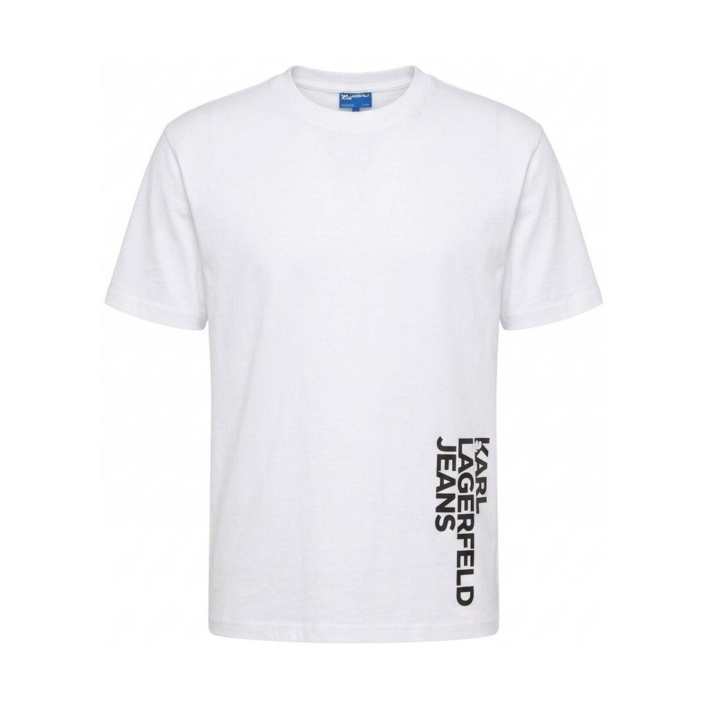 Karl Lagerfeld T-shirt met verticaal logo – Wit