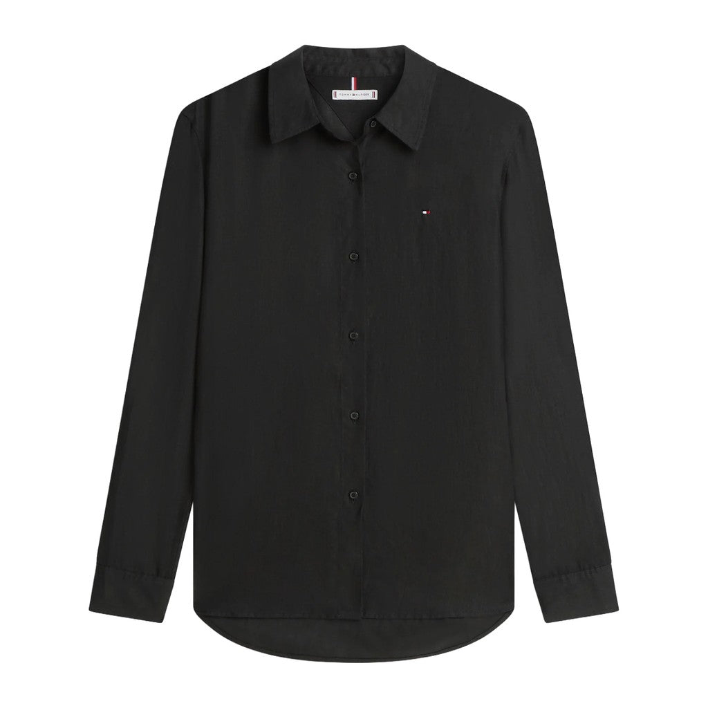 Tommy Hilfiger Linnen blouse – Zwart