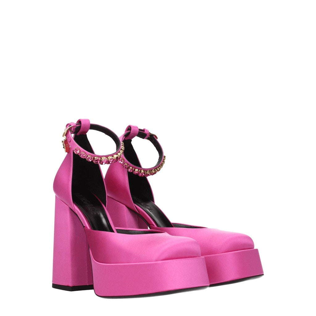 Versace Medusa Aevitas Satijnen pumps met ronde neus – Roze
