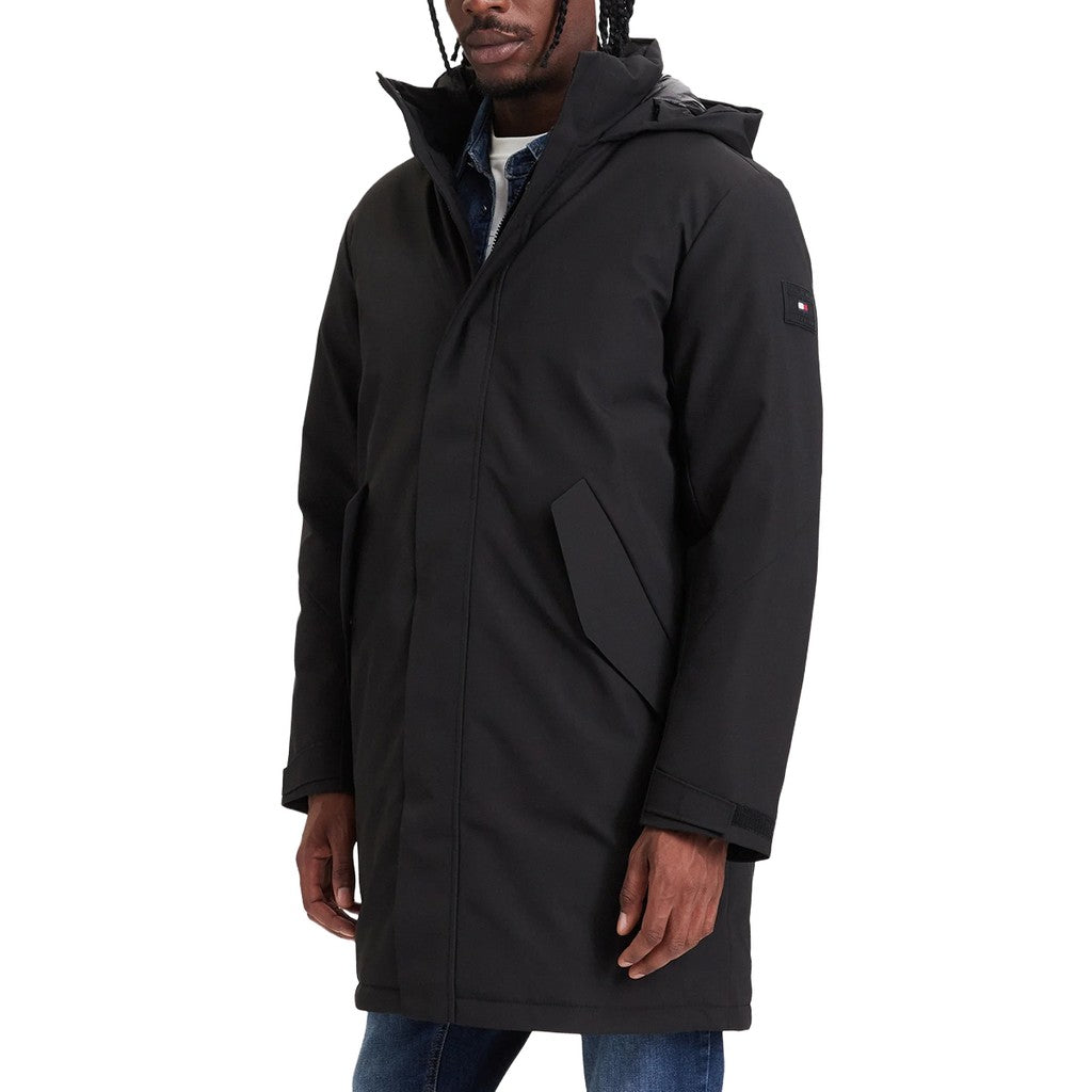 Tommy Hilfiger Gewatteerde jas met capuchon – Zwart