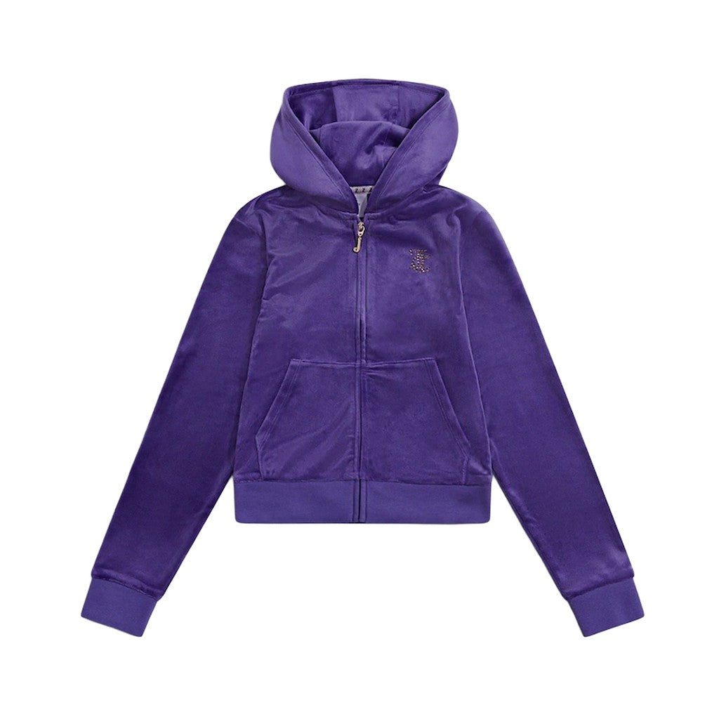 Juicy Couture Kids Hoodie met rits – Paars