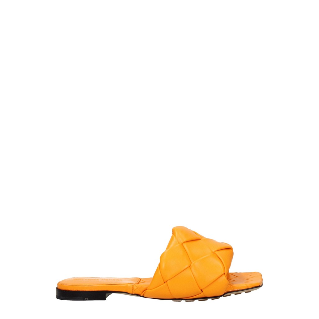 Bottega Veneta Leren sandalen met open neus – Oranje