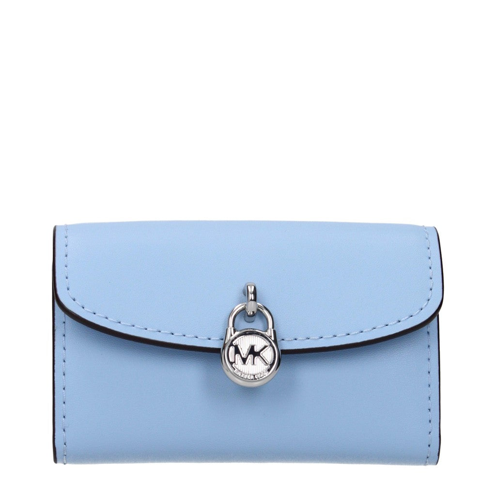 Michael Kors Lyra Portemonnee met drukknoop – Lichtblauw