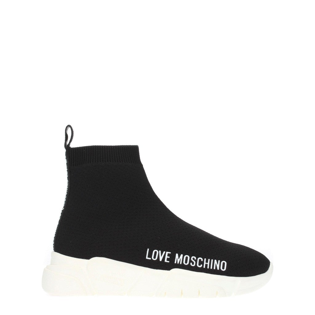 Love Moschino Sock sneakers van stof – Zwart / Wit
