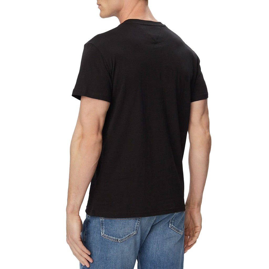 Tommy Jeans Slim Fit T-shirt met ronde hals en bedrukt logo – Zwart