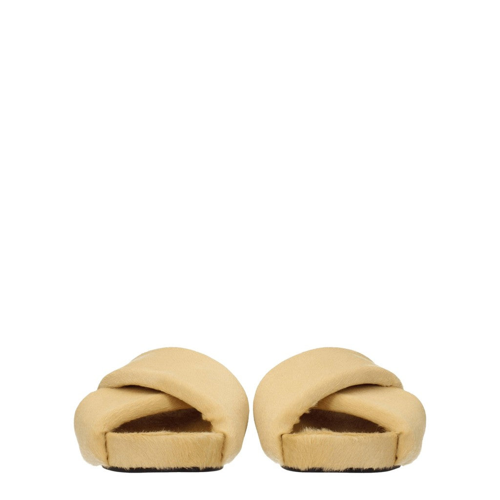 Jil Sander Cross-Strap Sandalen van paardenhaar – Beige