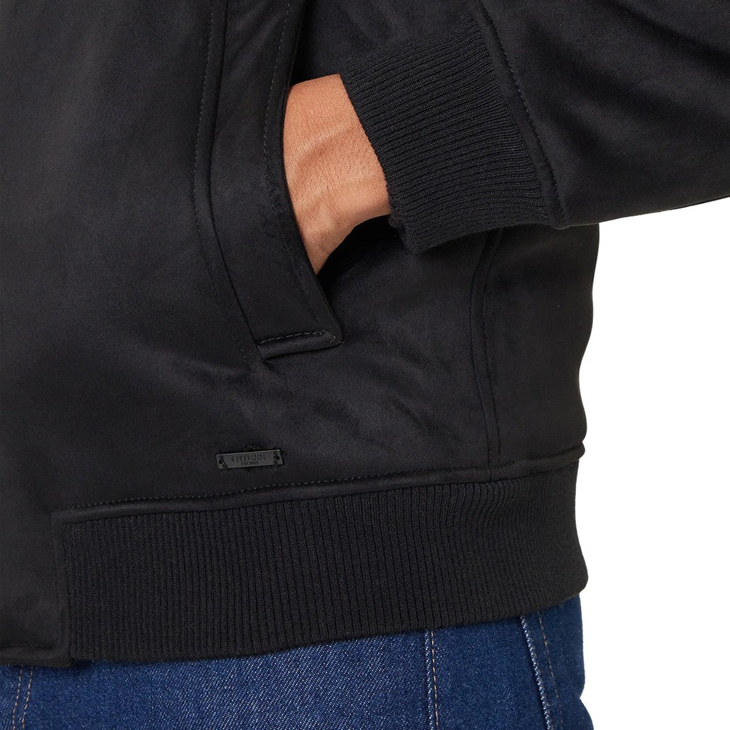 Guess Bomberjack met imitatiebontkraag en ritssluiting – Zwart